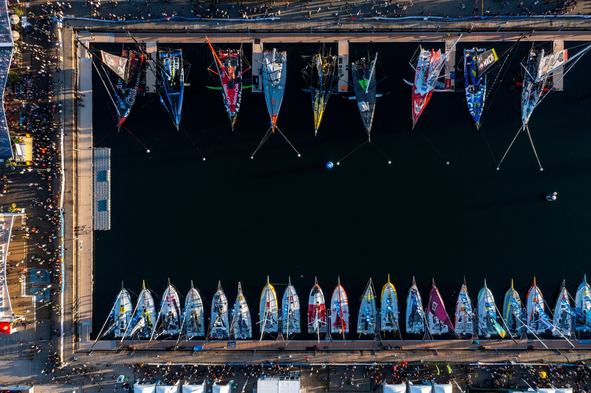 Milan Kolacek with crew and dockside guests